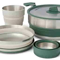 Набір посуду Sea to Summit Detour Stainless Steel One Pot Cook Set w/Sack з чохлом Сірий-Зелений - мініатюра 3