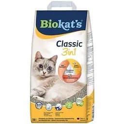Наполнитель Biokats Classic 3in1 для кошачьего туалета бентонитовый 18 л