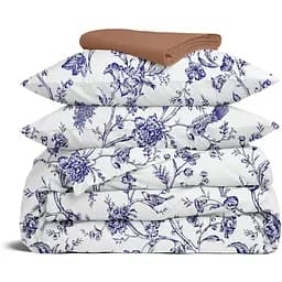 Комплект постільної білизни Cosas Holland CS1 Євро синій (FlowersPavychDBlue_13Caramel_200)