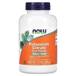 Вітаміни та мінерали NOW Potassium Citrate, 340 грам