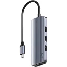 Хаб USB-С 6-в-1,1хHDMI 4K, 1хUSB-C, 1хUSB-A 3.0 5 Гбіт/с, 2 х передачі даних USB-A 2.0, Cudy