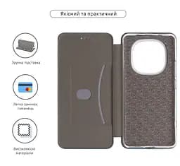 Чехол-книжка для Xiaomi Redmi Note 15 4G/Note 15 5G Poco M8 5G, G-Case, зеленый, кожаный чехол-книжка из экокожи (PU) и TPU, с магнитом, с подставкой и вместительным кардхолдером, противоударный, защита всего корпуса, ArmorStandart (ARM89968) - мініатюра 3