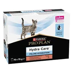 Набір вологий додатковий корм для дорослих котів Purina Pro Plan Hydra Care для збільшення споживання рідини з лососем 75 г х 10 шт. - мініатюра 2
