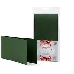 Набор листовочных заготовок 5шт 10.5×21см №11 темно-зеленый 220г/м² Rosa Talent