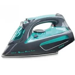 Гладильный утюг Magio MG-533 с керамическим покрытием подошвы 2600Вт и вертикальным отпариванием Серый/Голубой