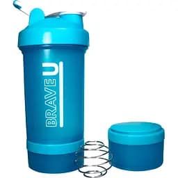 Шейкер Brave U Shaker with containers 3 in 1, 600 мл голубой
