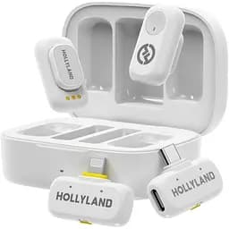 Мікрофонна радіосистема Hollyland LARK A1 Combo 2TX + RX/Lightning + RX/USB-C Ivory White [164070] - мініатюра 2
