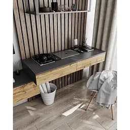 Стіл підвісний письмовий Moreli Т-222 1200x160x500 мм Антрацитовий/Дуб аппалачі (mo-t222-antracit-apalach)