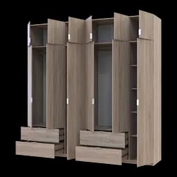 Розпашна Шафа для одягу Doros Лукас Дуб сонома 3+3 ДСП 240х50х240 (42005107) - мініатюра 2