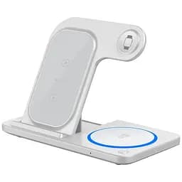 Беспроводное зарядное устройство Wiwu Wi-W020 Foldable Magnetic Station Wireless Charger 3in1 15W White (6976195093537) [99973]