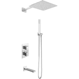 Душова система Kohlman Excelent 30 chrome з термостатом + BOX прихованого монтажу KPL-QW433HQ30, Хром