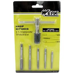 Набор метчиков с Т-образным держателем Werk 6 ед. (122730)