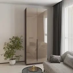 Шкаф 2-дверный с антресолью MebelStar Оскар Gloss BL-B, блок ящиков+полки 100x52x260 см Дуб ристрето/Латте (MBS-5412)