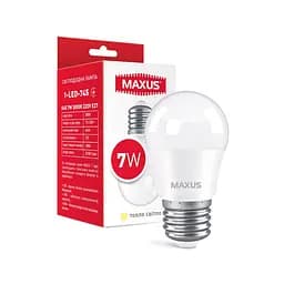 Лампа світлодіодна Maxus 1-LED-745 G45 7W 3000K 220V E27