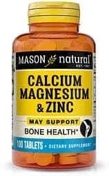 Вітаміни та мінерали Mason Natural Calcium Magnesium & Zinc, 100 таблеток