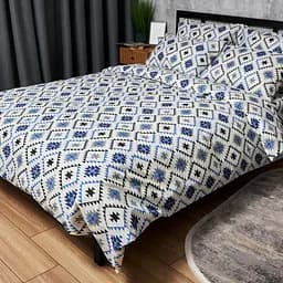 Комплект постельного белья Moon&Star Бязь Gold Люкс Blue Mosaic King Size 220x240 наволочки 4х50х70