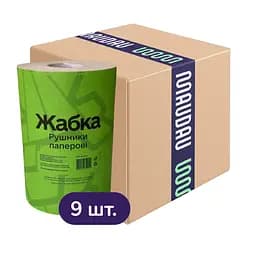 Паперовий рушник Жабка макулатурний одношаровий 9 шт.