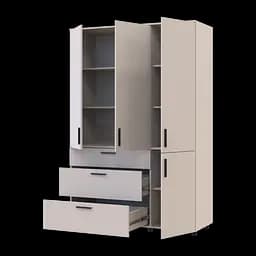 Шафа для одягу Doros Торн Кашемір 3 ДСП/3Ш (полиці) 135х51.6х200 (44900498) - мініатюра 3