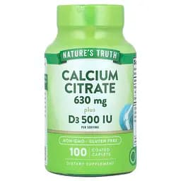 Кальций Nature's Truth Calcium Citrate Plus D3 100 каплет