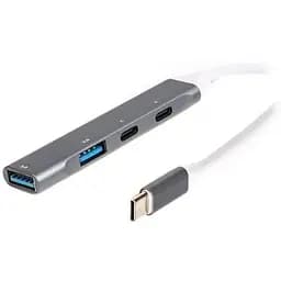 Хаб Usb Maxxter HU3C-4P-03, Grey, Type-C 3.0 - 2xType-C 2.0 / 1xUsb 3.0 / 1xUsb 2.0, кабель 12 см, алюминиевый корпус