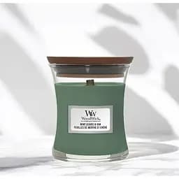 Свічка Woodwick Mint Leaves & Oak Mini Листя м'яти та дуб 85 г (1721690E) - мініатюра 2
