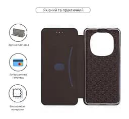 Чехол-книжка для Xiaomi Redmi Note 14 Pro 5G Poco X7 5G, G-Case, зеленый, кожаный чехол-книжка из экокожи (PU) и TPU, с магнитом, с подставкой и вместительным кардхолдером, противоударный, защита всего корпуса, ArmorStandart (ARM79789) - мініатюра 3