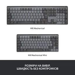 Клавіатура бездротова механічна Logitech MX Mechanical Mini Minimalist Graphite (920-010780) - мініатюра 4