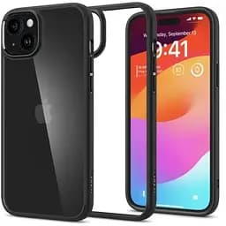 Прозорий чохол Spigen Crystal Hybrid Matte Black для iPhone 15 (ACS06484)