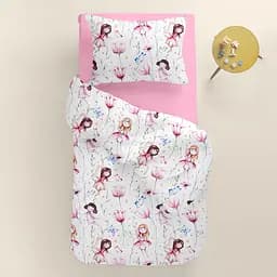 Дитяча постільна білизна в ліжечко FAIRIES CS8, рожевий (FairiesFlowersRose_34Bubble_140) - мініатюра 2