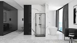 Душова кабіна Rea Punto 90x90 black REA-K4801, Чорний, Універсальна, прозорий - мініатюра 4