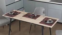 Стол кухонный раскладной Данди на конусных ногах Ferrum-decor 75x120(160)x60 Черный металл ДСП Дуб Сан-Марино 16 мм (FRD-106774)