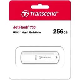 USB флеш накопичувач Transcend 256GB JetFlash 730 White USB 3.1 (TS256GJF730) - мініатюра 4