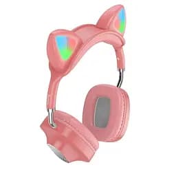 Навушники Hoco Skill cat ear BT headphones ESD13 з вушками рожеві - мініатюра 2