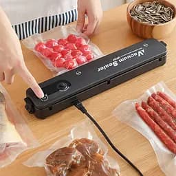 Вакуумний пакувальник для харчових продуктів Vacuum Sealer домашній автоматичний вакууматор, A-plus Чорний 87733 - мініатюра 2