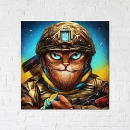 Картина постер на полотні BrushMe Мужній Котик