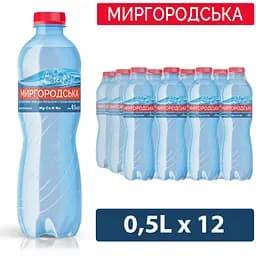 Упаковка мінеральної води Миргородська сильногазована 6 л (0.5 л x 12 шт.) - мініатюра 5