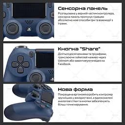Бездротовий геймпад Sony DualShock 4 Midnight Blue для PS4/PC/Смартфону - мініатюра 4