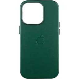 Чехол Leather Case with MagSafe для Apple iPhone 16 Pro Green AAA [119592]