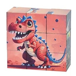 Дитячий магнітний кубік-пазл "Дракони-динозаври" Bambi CL325-1, 3 х 3