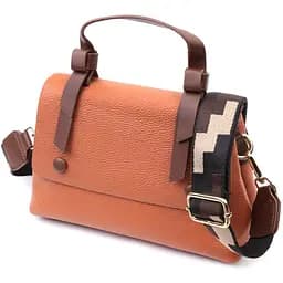 Елегантна сумка для жінок з короткою ручкою з натуральної шкіри Vintage 22669 руда