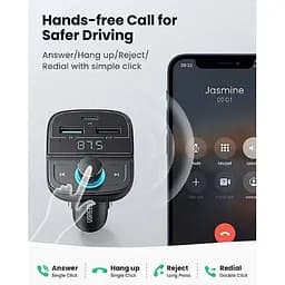 Автомобільний FM трансмітер модулятор Ugreen CD229 та зарядний пристрій для телефону - мініатюра 3