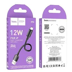 Кабель Hoco Lightning Hyper charging data cable X96 0.25 м 2.4A/12W - мініатюра 2