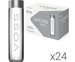 Voss, Упаковка 24 шт. х 0,375 л, Вода мінеральна негазована Восс, скло