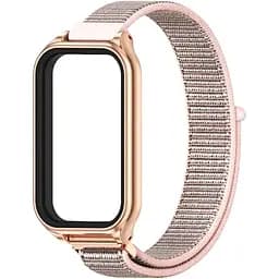 Ремешок нейлоновый Mijobs для фитнес браслета Xiaomi Mi Smart Band 8 Active Rose Gold
