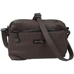 Женская кожаная сумка Borsacomoda на плечо темно-коричневая sum0028718