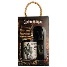 Уцінка. Алкогольний напій Captain Morgan Black Spiced 40% 1 л + 2 чарки