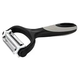 Овочечистка економка та шатківниця Max3 Turbo для нарізки соломкою та слайсами овочів фруктів із силіконовою ручкою, Kitchen Master Чорний 85584