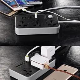 Розетка-удлинювач мережі фільтр LDNIO SC3604 на 3 розетки + 6 USB 3.4A - мініатюра 2