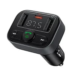 Адаптер автомобільний Baseus S-09 Lite Series Car FM Transmitter Cluster |2USB/1Type-c, PD/18W| - мініатюра 2