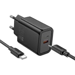 Адаптер сетевой HOCO gentle single port charger N60 (Type-C to Type-C Set) |1Type-C, 20W/3A, PD/QC|